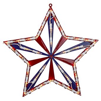 Northlight 14" Lighted Red, White and Blue 4th of July Star Window Silhouette Decoration