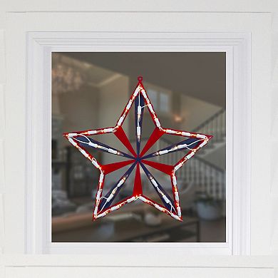 Northlight 14" Lighted Red, White and Blue 4th of July Star Window Silhouette Decoration
