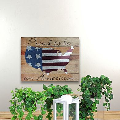 Northlight Stars and Stripes “Proud to be an American" Wooden USA Map Decorative Wall Art