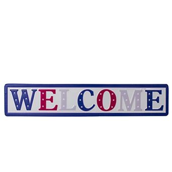 Northlight 18" Metal Patriotic "WELCOME" Sign with Stars Wall Decor