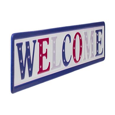 Northlight 18" Metal Patriotic "WELCOME" Sign with Stars Wall Decor