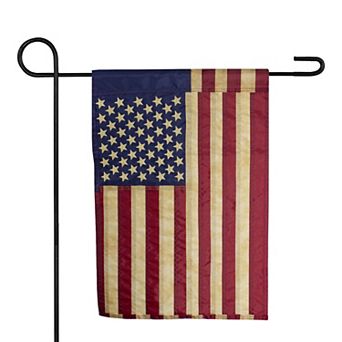 Northlight Embroidered Tea-Stained American Garden Flag