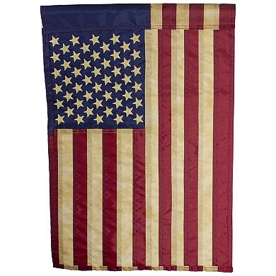 Northlight Embroidered Tea-Stained American Garden Flag