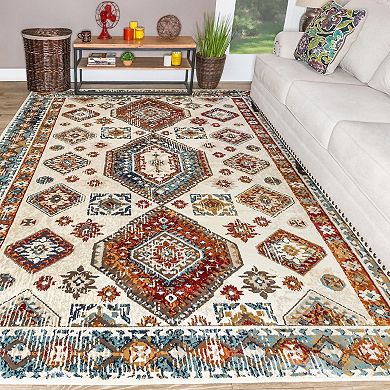 SUPERIOR Taimak Geometric Sangria Southwestern Indoor Area Rug