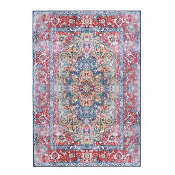 SUPERIOR Vintage Boho Chic Medallion Washable Indoor Area or Runner Rug