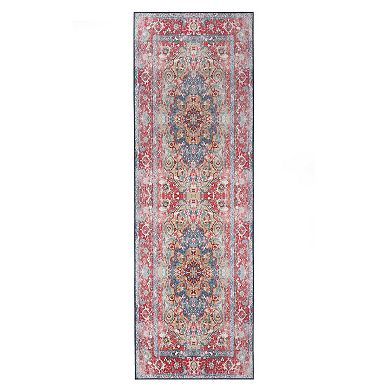 SUPERIOR Vintage Boho Chic Medallion Washable Indoor Area or Runner Rug