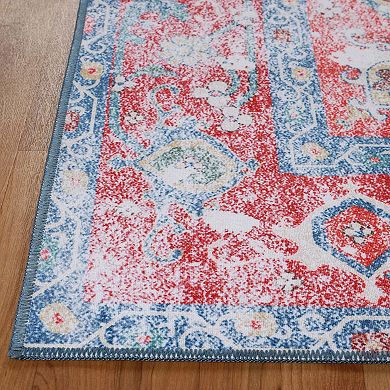 SUPERIOR Vintage Boho Chic Medallion Washable Indoor Area or Runner Rug