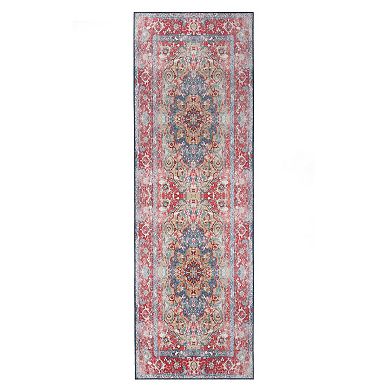 SUPERIOR Vintage Boho Chic Medallion Washable Indoor Area or Runner Rug