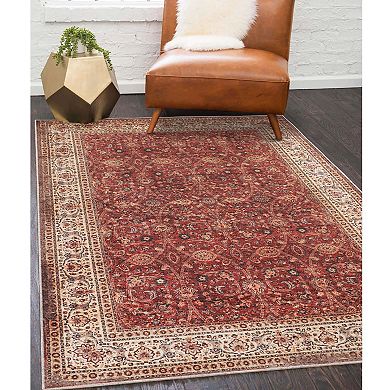 SUPERIOR Vintage Traditional Geometric Medallion Washable Indoor Area or Runner Rug