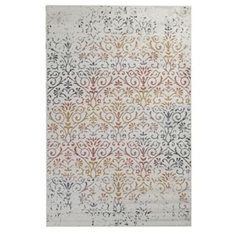 SUPERIOR Ulani Modern Distressed Damask Indoor Area Rug