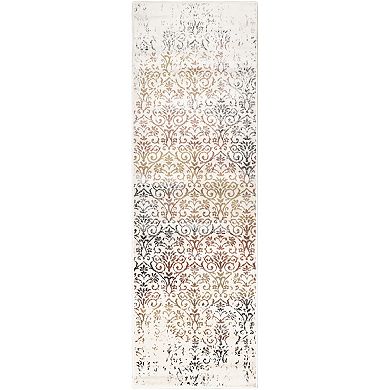 SUPERIOR Ulani Modern Distressed Damask Indoor Area Rug