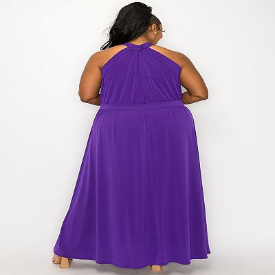 Rios Halter Neck Dress Navy / 3X