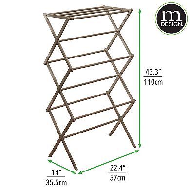 mDesign Tall Collapsible Foldable Laundry Drying Rack