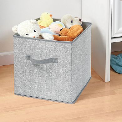 mDesign Soft Fabric Nursery Organizer Bin with Front Handle, 8 Pack