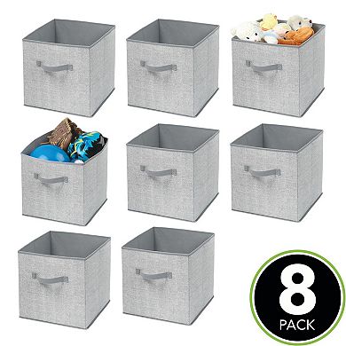 mDesign Soft Fabric Nursery Organizer Bin with Front Handle, 8 Pack