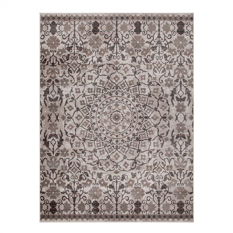 SUPERIOR Galilee Floral Mandala Area Rug or Runner, Tuscan