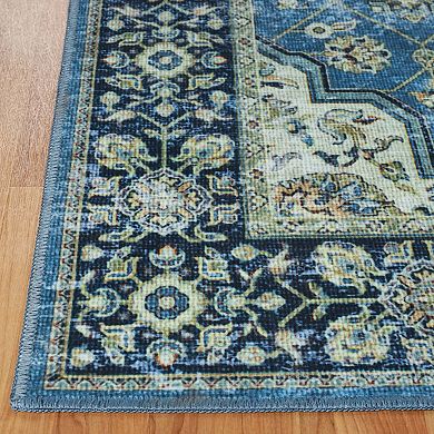 SUPERIOR Damask Medallion Border Area Rug or Runner