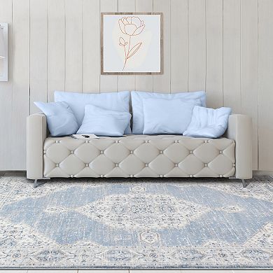 SUPERIOR Farmhouse Floral Medallion Area Rug