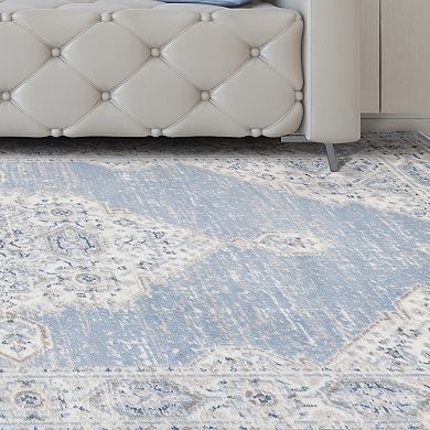 SUPERIOR Farmhouse Floral Medallion Area Rug