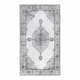 SUPERIOR Farmhouse Floral Medallion Area Rug