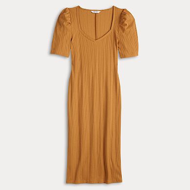 Women's Nine West Ribbed Puff Sleeve Dress