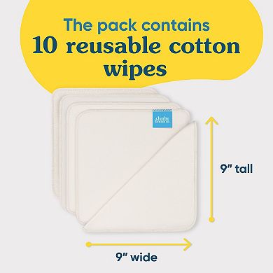 Charlie Banana Reusable Cotton Wipes Set of 10