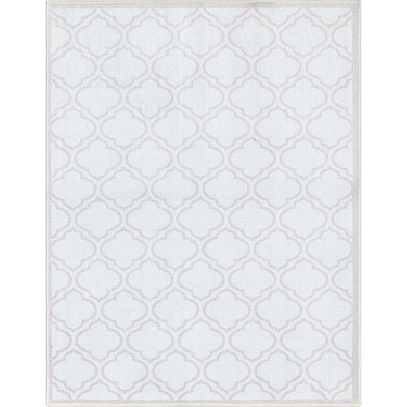 Well Woven Apollo Lattice Moroccan Area Rug, White, 7.5X10 Ft