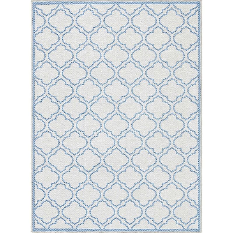 Well Woven Apollo Lattice Moroccan Area Rug, White, 7.5X10 Ft