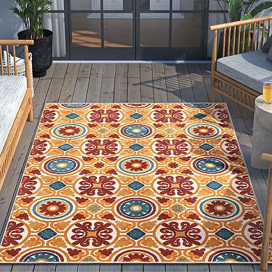 Well Woven Dorado Cabo Modern Indoor Outdoor Geometric Area Rug