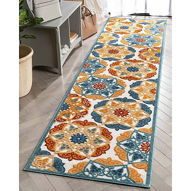 Well Woven Dorado Cabo Modern Indoor Outdoor Geo Tile Area Rug