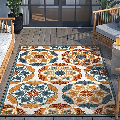 Well Woven Dorado Cabo Modern Indoor Outdoor Geometric Area Rug