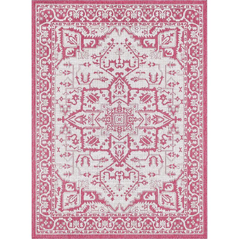 Well Woven Lia Celesine Persian Indoor Outdoor Area Rug, Pink, 8X10.5 Ft