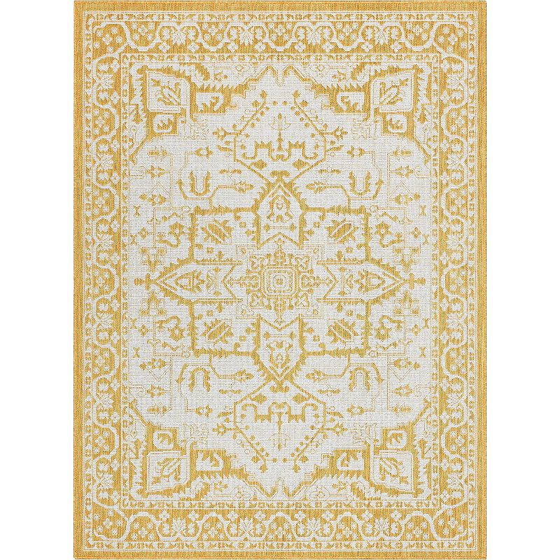 Well Woven Lia Celesine Persian Indoor Outdoor Area Rug, Yellow, 8X10.5 Ft
