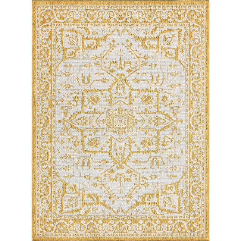 Well Woven Lia Celesine Persian Indoor Outdoor Area Rug, Yellow, 8X10.5 Ft