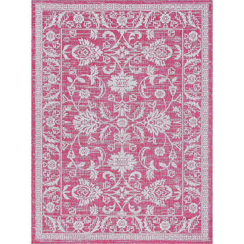 Well Woven Lia Delphi Persian Indoor Outdoor Area Rug, Pink, 8X10.5 Ft