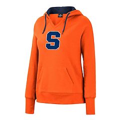 Women's Pressbox Navy Syracuse Orange Comfy Cord Vintage Wash Basic Arch  Pullover Sweatshirt