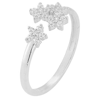 Sunkissed Sterling Cubic Zirconia Multi Flower Ring