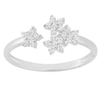 Sunkissed Sterling Cubic Zirconia Multi Flower Ring