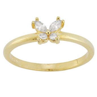 Sunkissed Sterling Cubic Zirconia Butterfly Ring