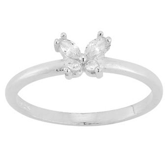 Sunkissed Sterling Cubic Zirconia Butterfly Ring