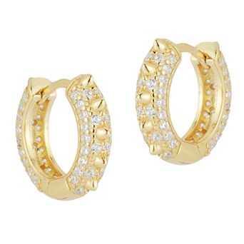 Sunkissed Sterling Cubic Zirconia Huggie Hoop Earrings
