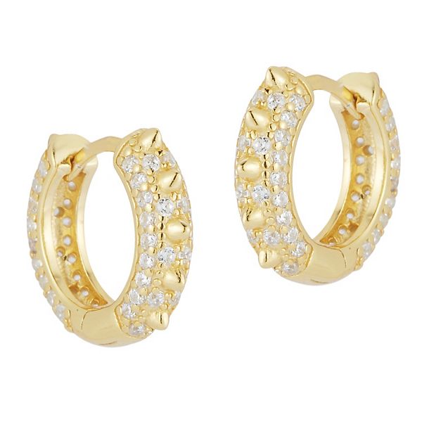 Sunkissed Sterling Cubic Zirconia Huggie Hoop Earrings