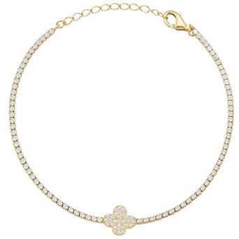 Sunkissed Sterling Cubic Zirconia Heart Tennis Bracelet