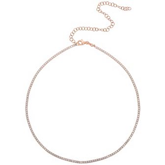 Sunkissed Sterling Cubic Zirconia Tennis Chain Choker Necklace