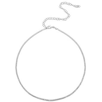 Sunkissed Sterling Cubic Zirconia Tennis Chain Choker Necklace