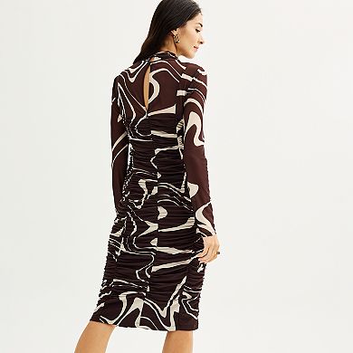 Women's Nine West Mesh Ruched Dress