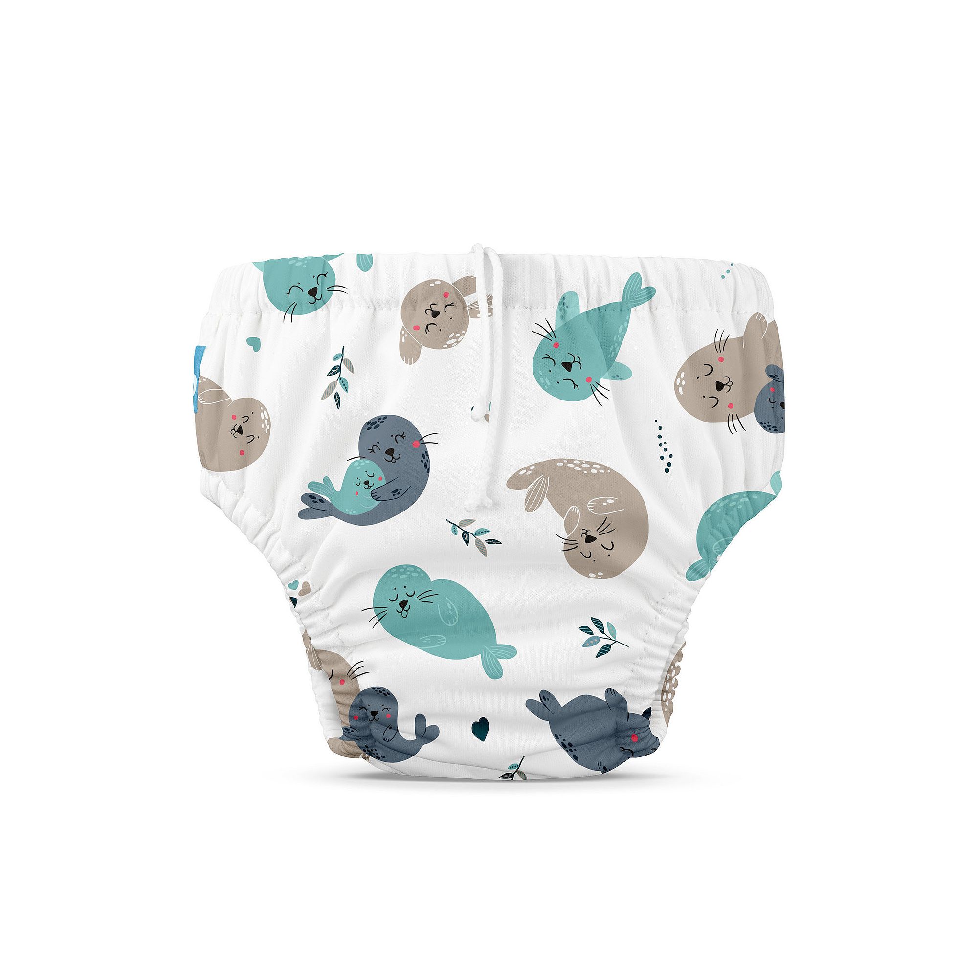 Charlie Banana Drawstring Reusable Swim Diaper, Seally