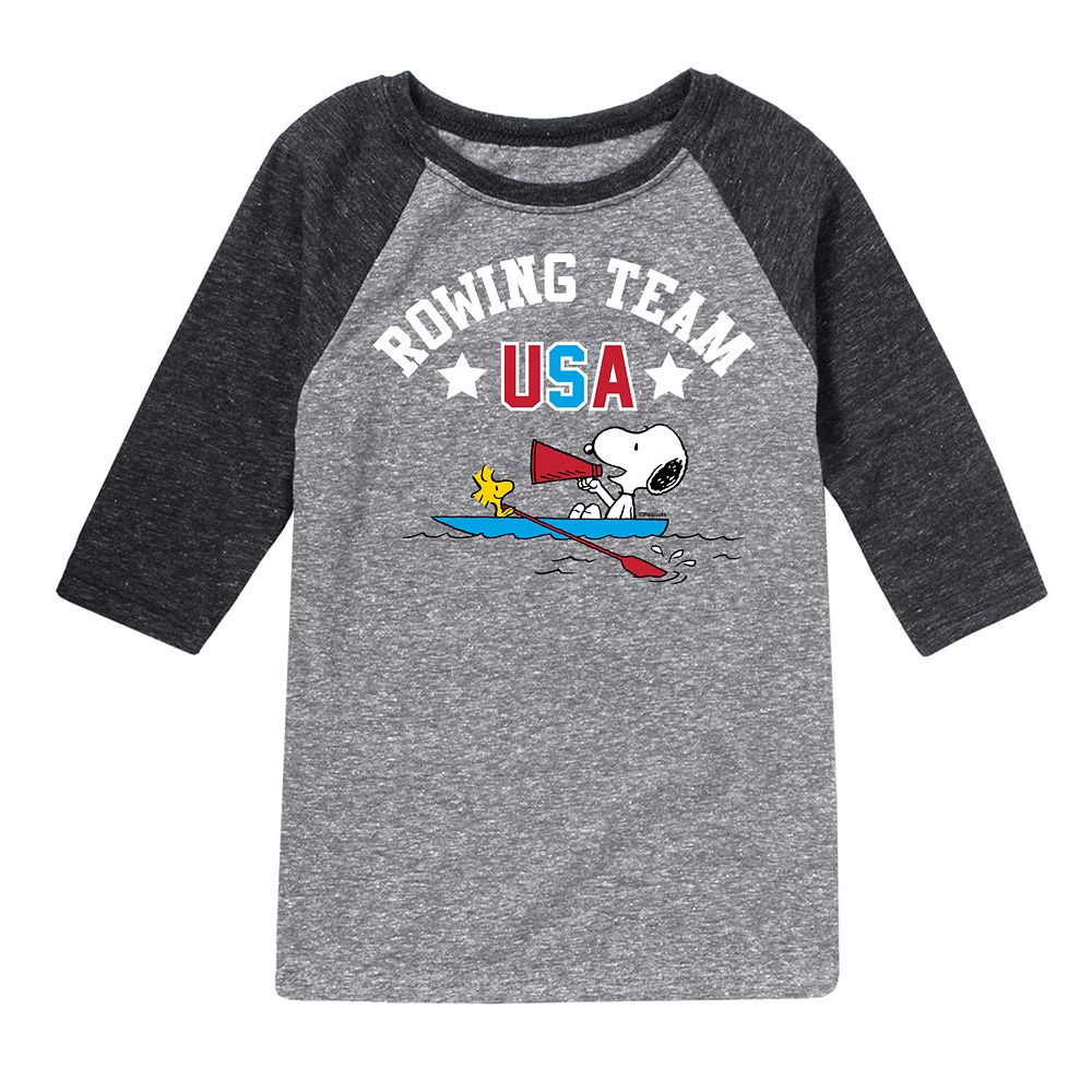 Boys 8-20 Peanuts Snoopy USA Rowing Team Raglan Graphic Tee