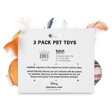 Star Wars C3PO, BB8 & R2D2 Jingle Bell Cat Toy 3-piece Set