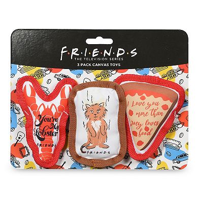Friends Pizza, Cat, & Lobster Canvas Cat Toy 3-piece Set